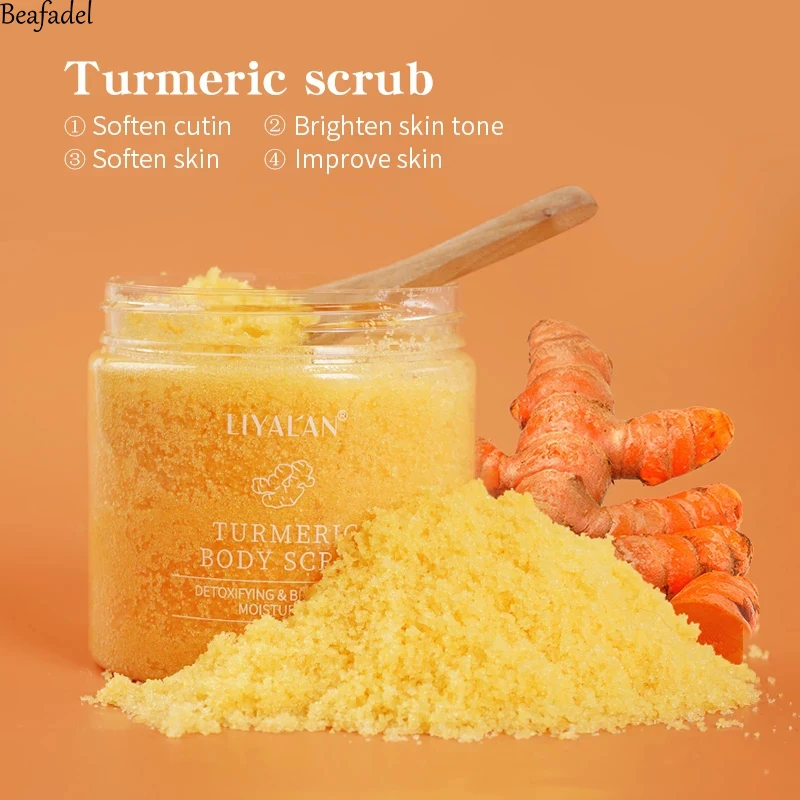 

Turmeric Face Body Sugar Scrub Skin Exfoliating Brightening Acne Treatment Deep Cleansing Pore Natural Organic 220g