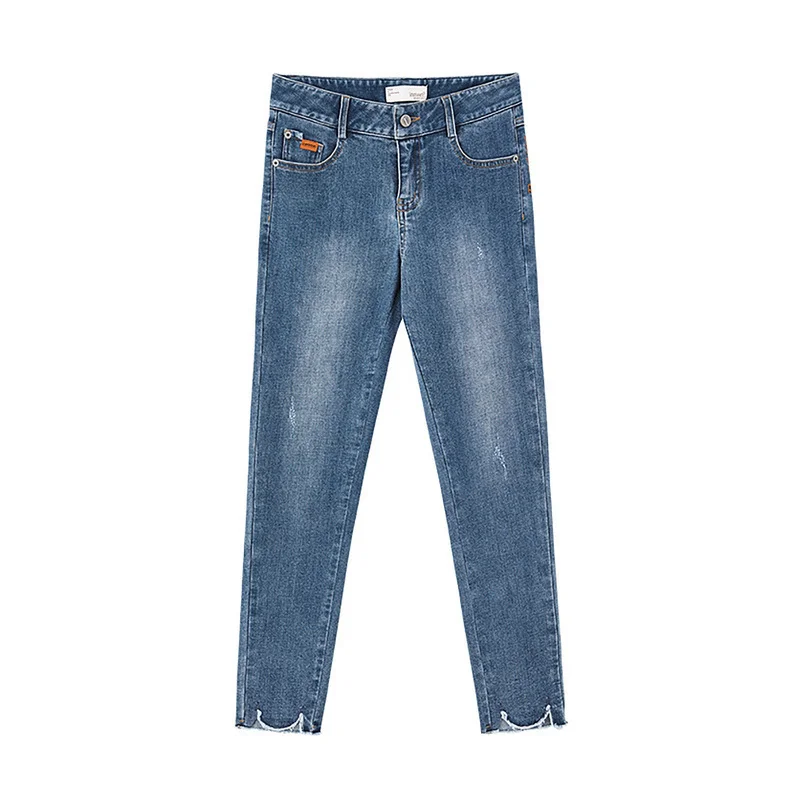 INMAN 2019 Зима Новое поступление вышивка Необычные тонкие женские длинные джинсы |