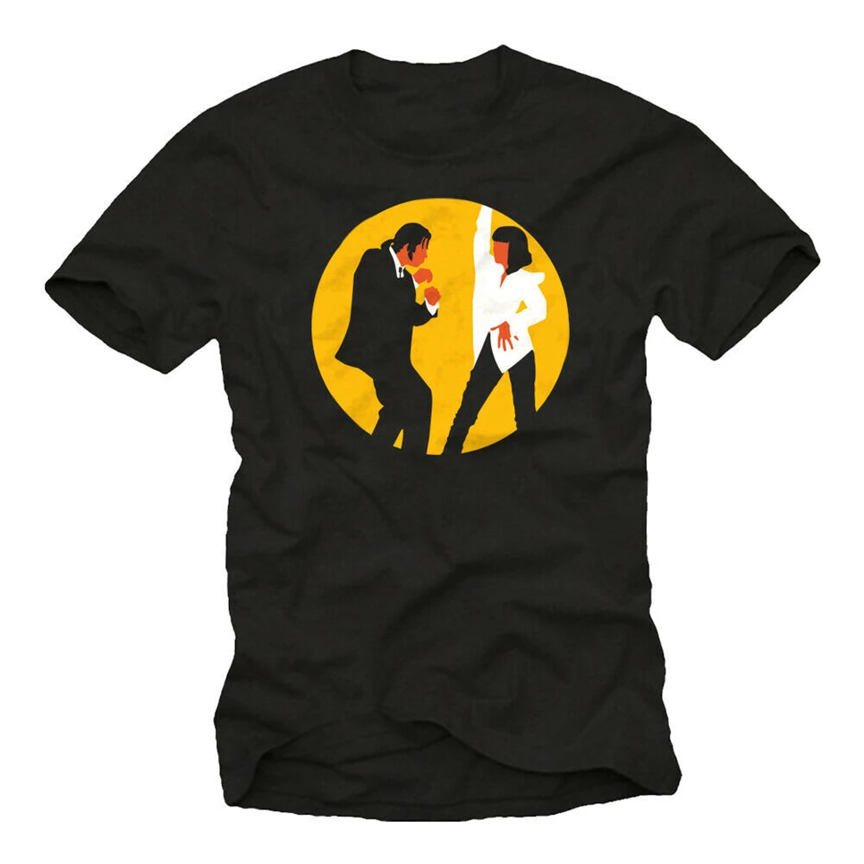 Футболка Herren Schwarz myanner Pulp fiction Geschenk tallzer Freunde Papa Lustig свободный размер Топ Ajax