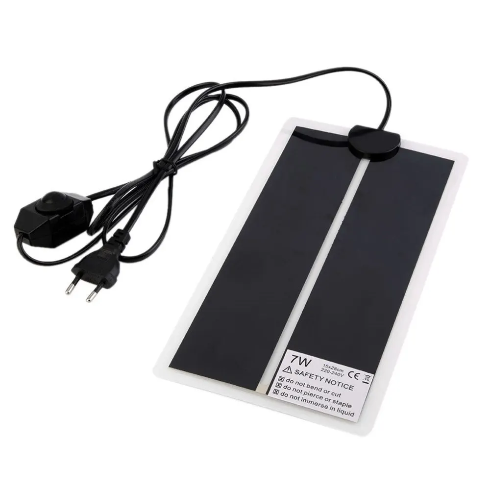 Популярный сверхтонкий тепловой коврик 15x28 см 7 Вт Брудер для Рептилий инкубатор