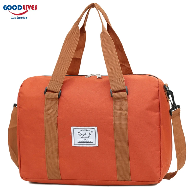 Нейлоновая дорожная сумка с логотипом на заказ большая спортивная для женщин и