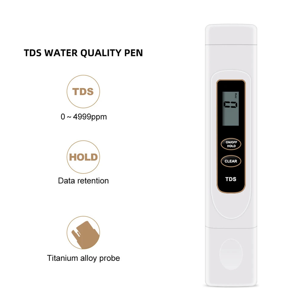 

KKmoon TDS Water Quality Tester with Titanium Alloy Probe Mini Water Quality Monitor TDS Meter Water Quality Analysis Device