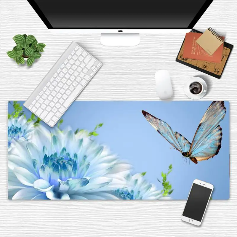 

Butterfly Customized laptop Gaming mouse pad X XL XXL Non-slip Cushion Thickness 2mm LockEdge equal LE