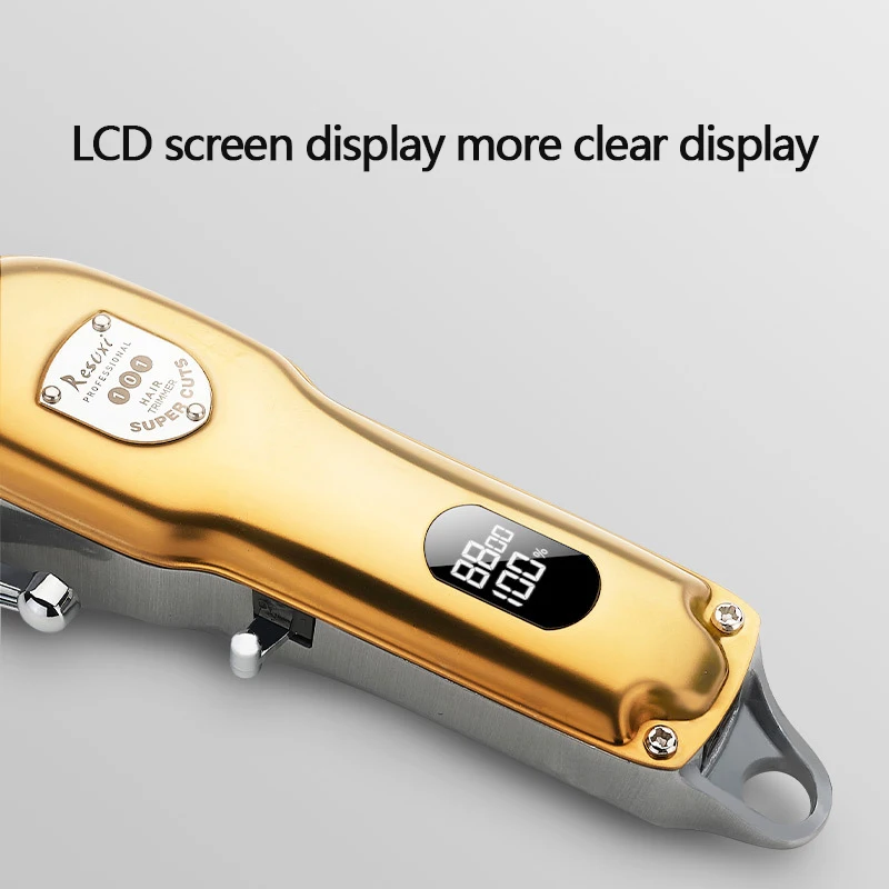 

All Metal Body Hair Trimmer Brand LCD Digital Rechargeable Display Men's Hair Clipper Hair Salon Strong Power Electric Fader