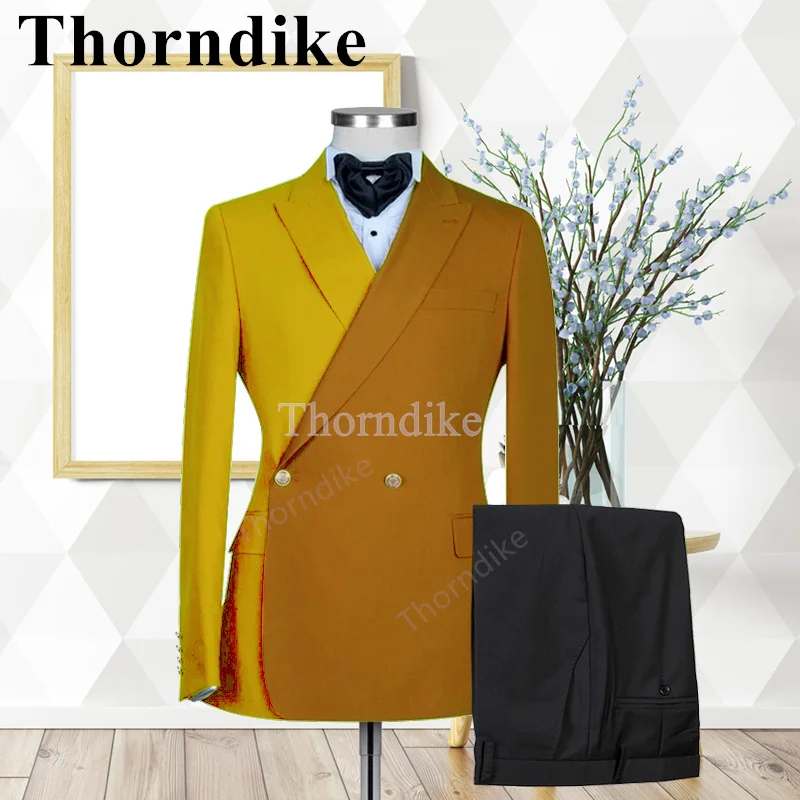 

Thorndike New Mixed Colocr Tailor-made Trendy Style Party Men's Groom Wedding Tuxedo Fashion Suit Jacket 2-piece Yellow Suit