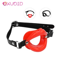 exvoid open mouth gag bdsm bondage lips shape silicone o ring mouth plug restraint oral fixation sex shop sex toys for couples