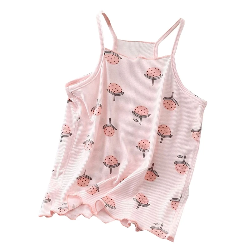 

Kids Toddler Girls Cotton Tank Top Cute Cherry/ Strawberry Soft Undershirts Sleeveless Cotton Camisole Tanks Undershirts