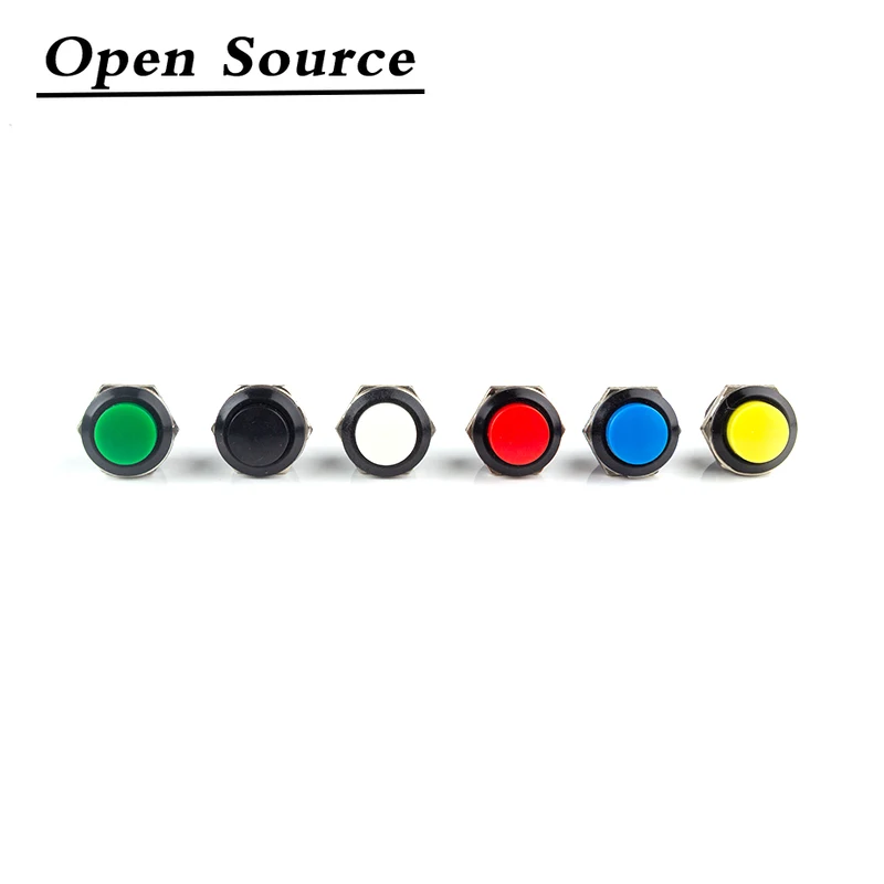 

10pcs Momentary Push Button Switch 16mm Momentary 6A/125VAC 3A/250VAC Round Switches R13-507 BLACK RED GREEN WHITE BLUE YELLOW