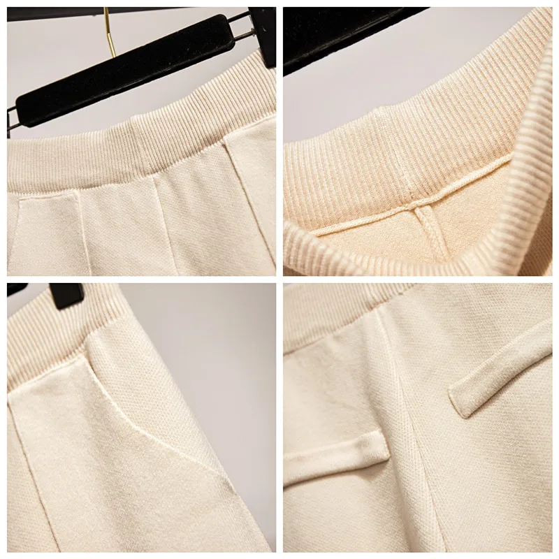 

Women's Winter Warm Wool Blend Thick Harem Knitted Ankle Pants Retro Thickening Solid Pink/Blue Casual Loose Knit Pants Trousers