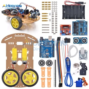 New Avoidance tracking Motor Smart Robot Car Chassis Kit Speed Encoder Battery Box 2WD Ultrasonic module For Arduino Kits