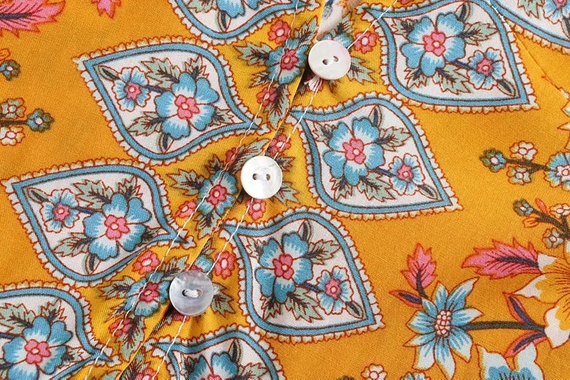 

SALEQI vintage bohemian dress for women V-neck ruffle mini dress women loose tunic summer dress rayon cute floral dress 2021 new