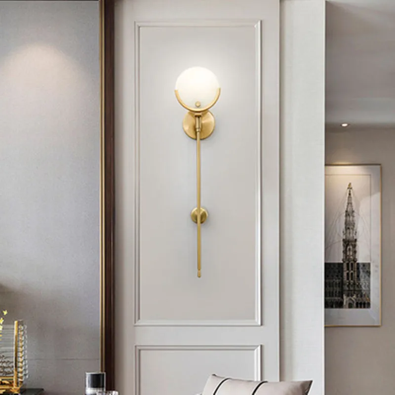 Светильник Светодиодный настенный медный золотистый в стиле ретро h620мм | Лампы и