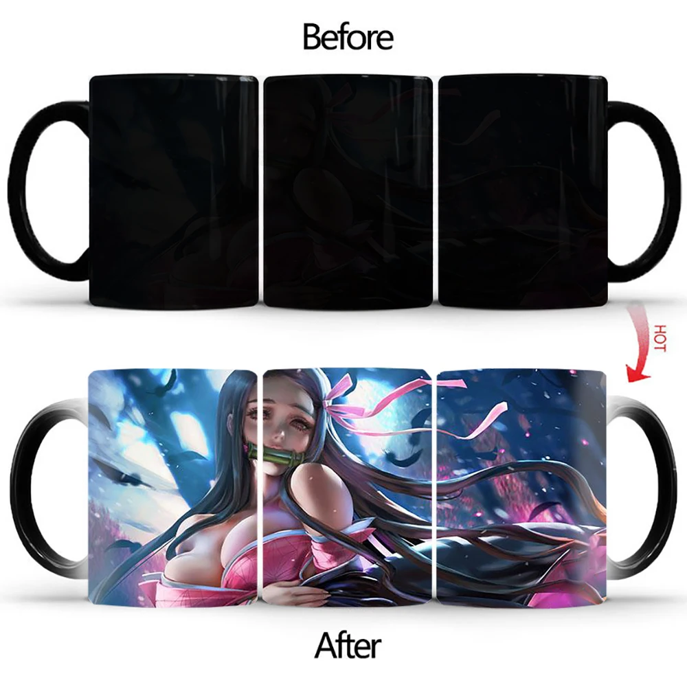 

Креативная меняющая цвет кружка, сексуальная нагрудная чашка для девушек, Термочувствительная чашка, керамическая посуда для чая, молока, к...