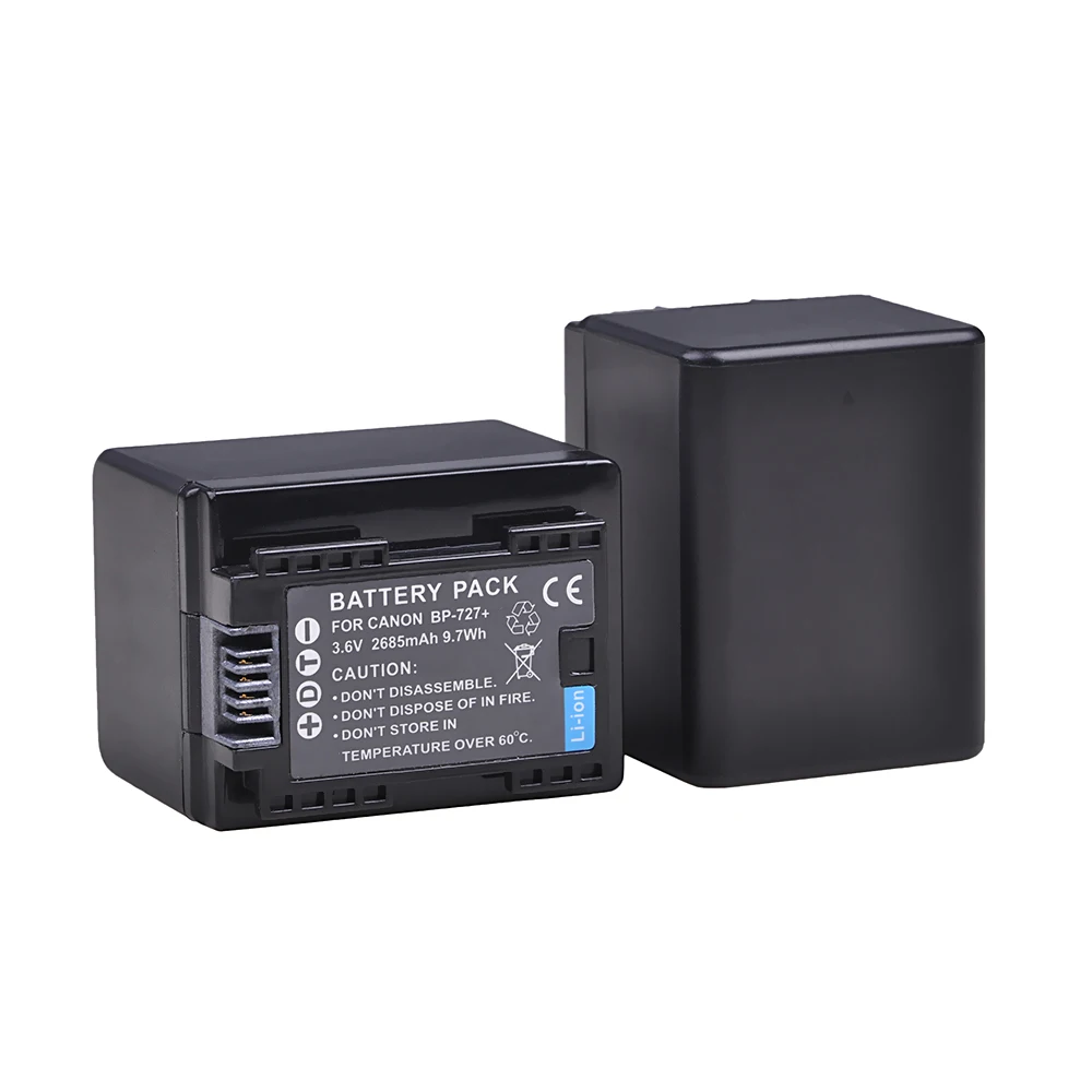 Аккумулятор для фотокамеры Canon 2685 мА · ч Φ BP 727 аккумулятор VIXIA HF R30 R32 M50 M52 500 M56 M506 R36