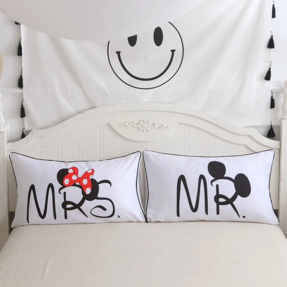 Микки Мышь Минни-Маус Mr Mrs наволочки домашний текстиль в комплекте 2 предмета