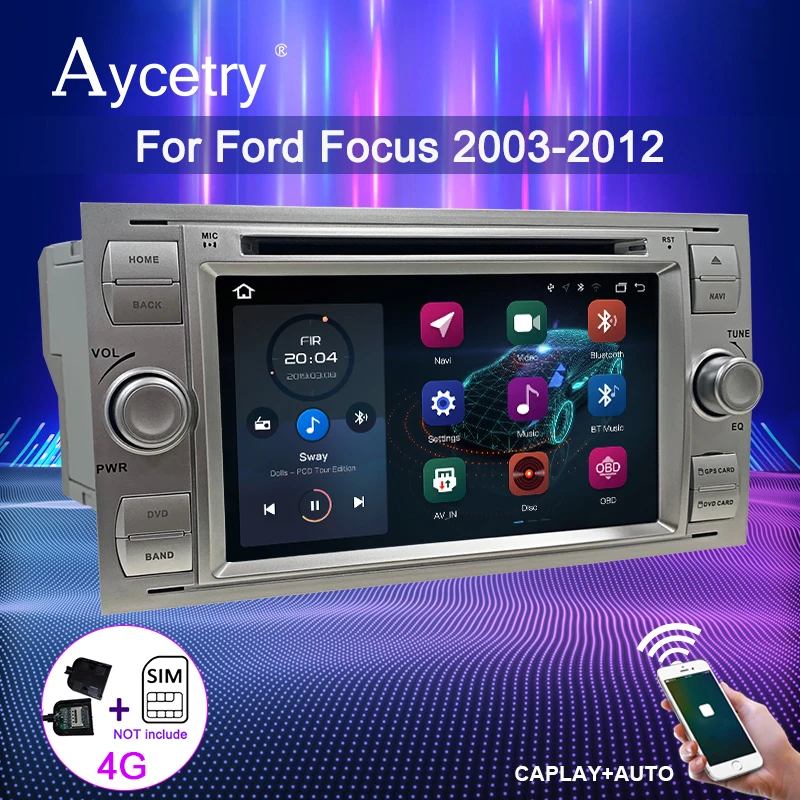 Автомобильный Радио 2 din Android 10 Мультимедиа GPS Авторадио для Ford Mondeo/Focus/Transit/C MAX/S