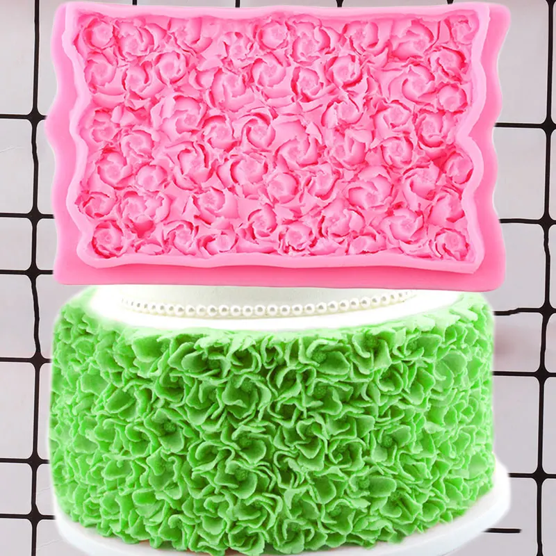 Силиконовые кружевные формы с изображением роз и цветов для свадебного кекса