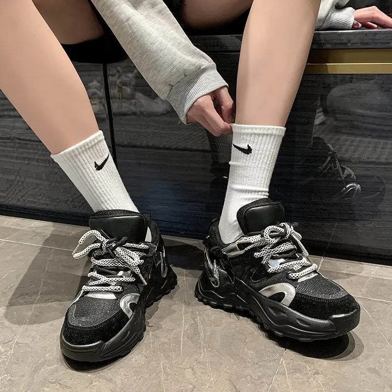 

Daddy shoes female ins tide 2021 new thick-soled increased women's shoes all-match breathable casual sports shoes X779