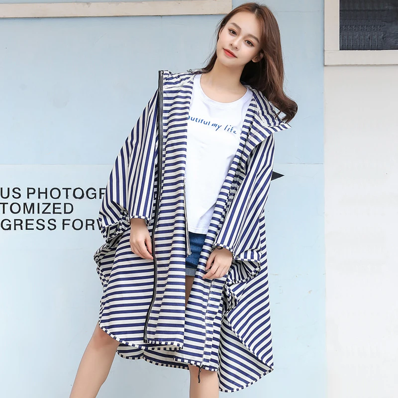 

2021 Capa de chuva long poncho Women's raincoat jackets girl fashionClear Hooded Impermeable outdoor travel Chubasquero mujer