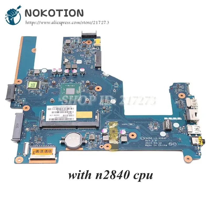 NOKOTION 788289-001 788289-501 для hp павильон 15-R Материнская плата ноутбука ZSO50 LA-A994P N2840 Процессор DDR3L