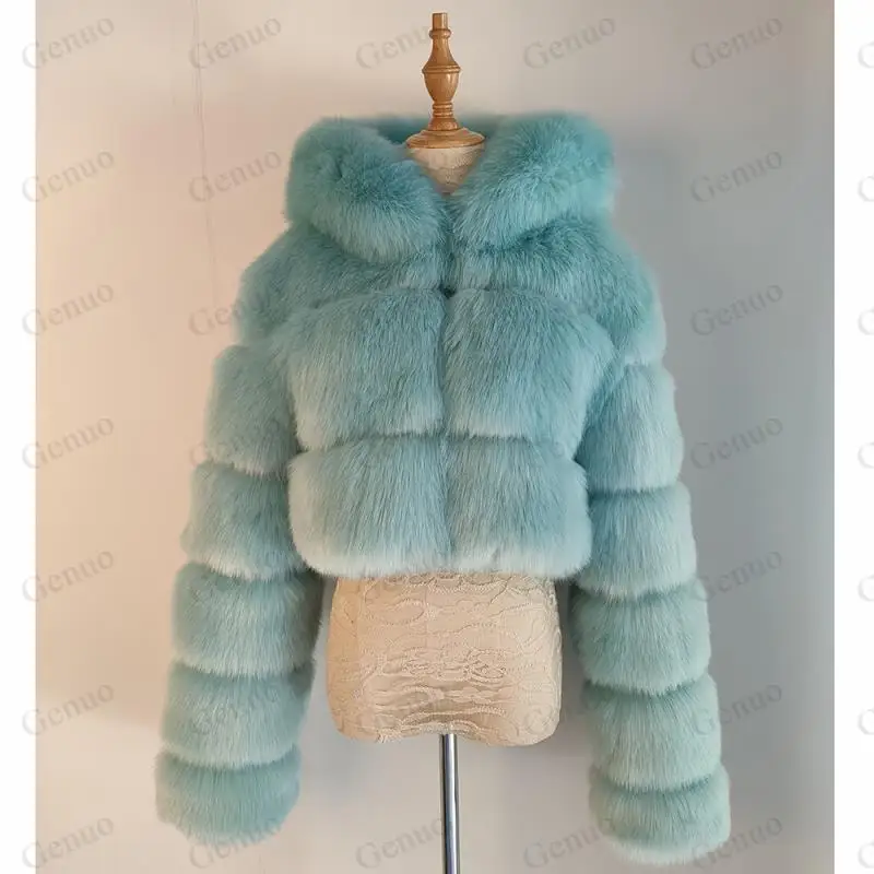 Зимние теплые пушистые пальто из искусственного меха женские куртки высокого