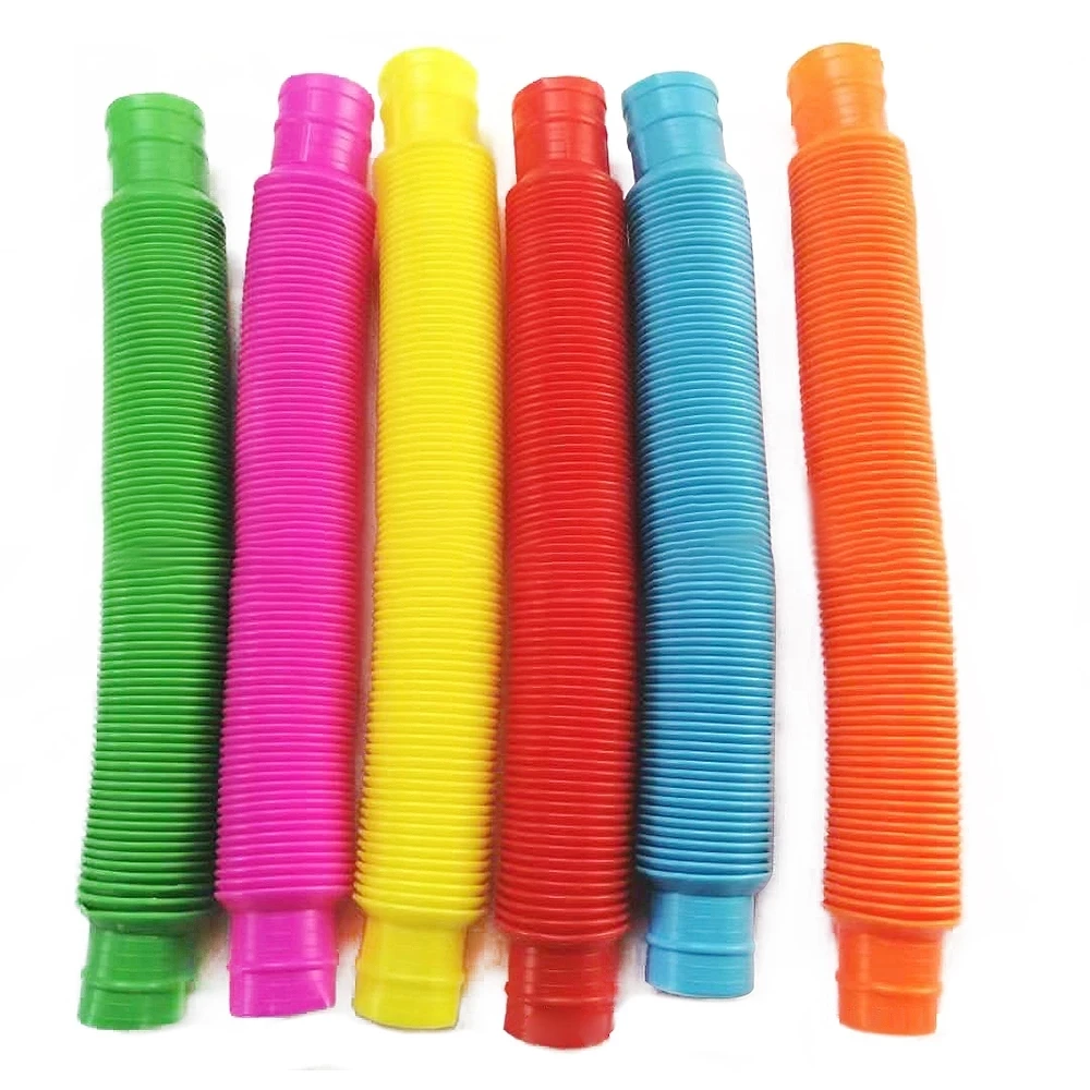 Juguetes m&aacute;gicos de pl&aacute;stico con forma de tubo para ni&ntilde;os, Juguetes Divertidos de c&iacute;rculo para el desarrollo temprano, educativo, plegable-0