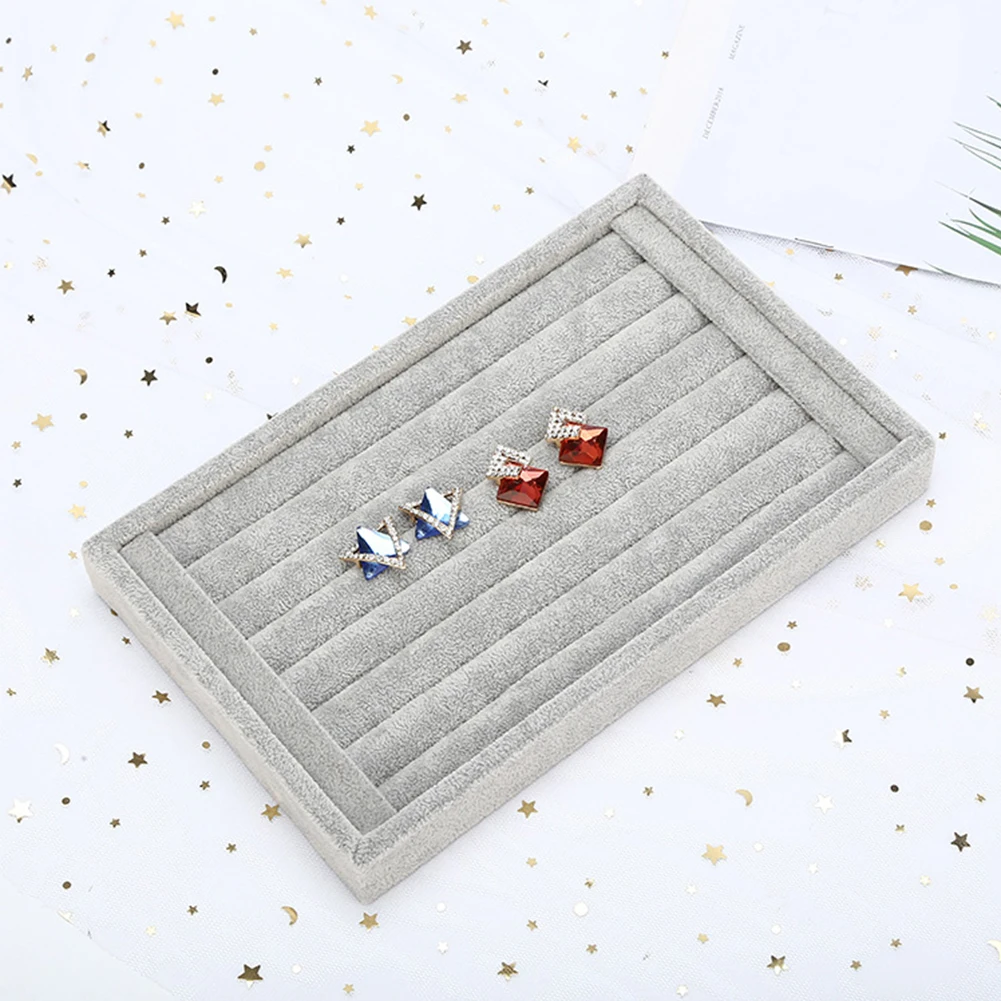 

Ear Studs Jewelry Display Stand Holder Rack Showcase Plate Fashion Jewelry Box Case Casket Velvet Suede Ring Earrings Organizer