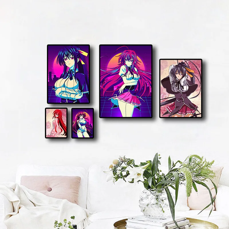 Японские Аниме-Комиксы для старшей школы Dxd девушка картина качество холст ретро