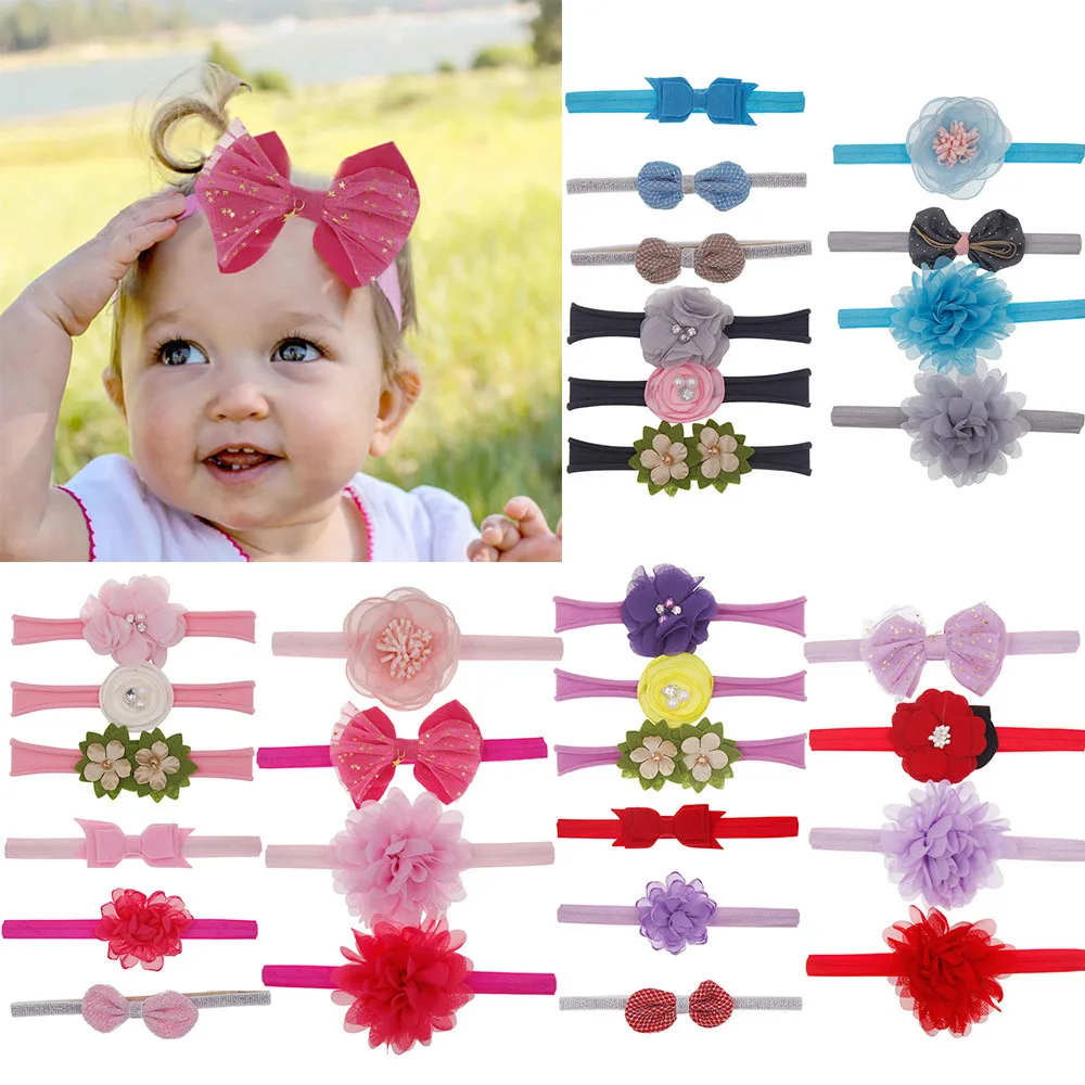 

10pcs Baby Girls Floral Headband Cute Bowknot Hairband Set Kids Girls Hair AccessoriesÂ outfits Hair Wear Baby Hair Clips#e1