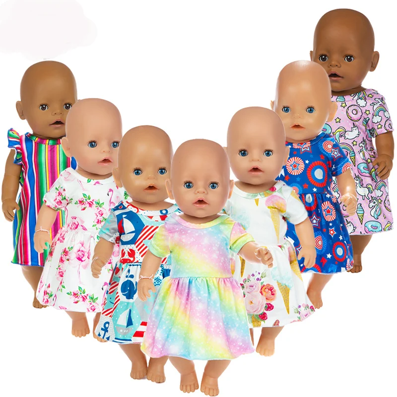 

Doll Clothes Baby New born Fit 17 inch 43cm Doll Accessories New Dress+Underswear For Baby Gift