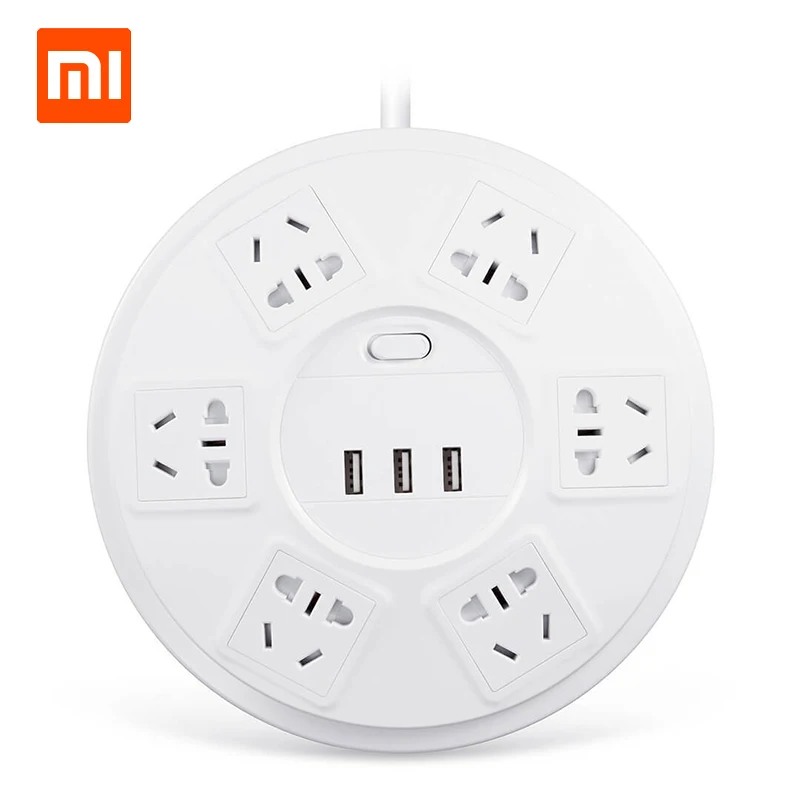 Original xiaomi mijia breakthrough lightning 6 bit patch panel with USB home plug overload protection smart | Электроника