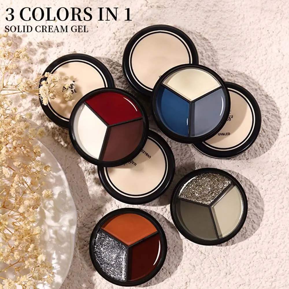 3 Colors Solid Cream Color Gel Nail Polish Soak Off UV Lamp Varnish Painting Tips For Manicures Art | Красота и здоровье