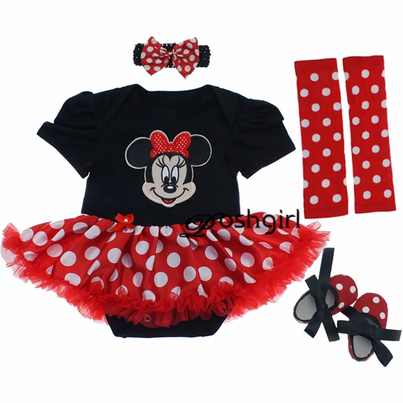 Brand Baby Girl Summer Suit Cartoon Infant Clothes Sets Newborns Baby Minnie Bebe Rompers Birthday Party Cosplay Gift 6 9 12 18M