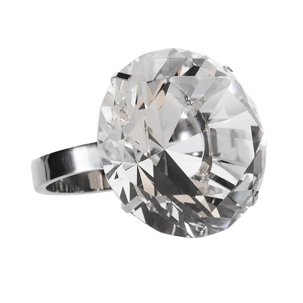 80mm Home Crystal Glass Souvenirs Marriage Artificial Napkin Holder Gifts Wedding Decoration Proposal Props Party Diamond Ring | Дом и сад