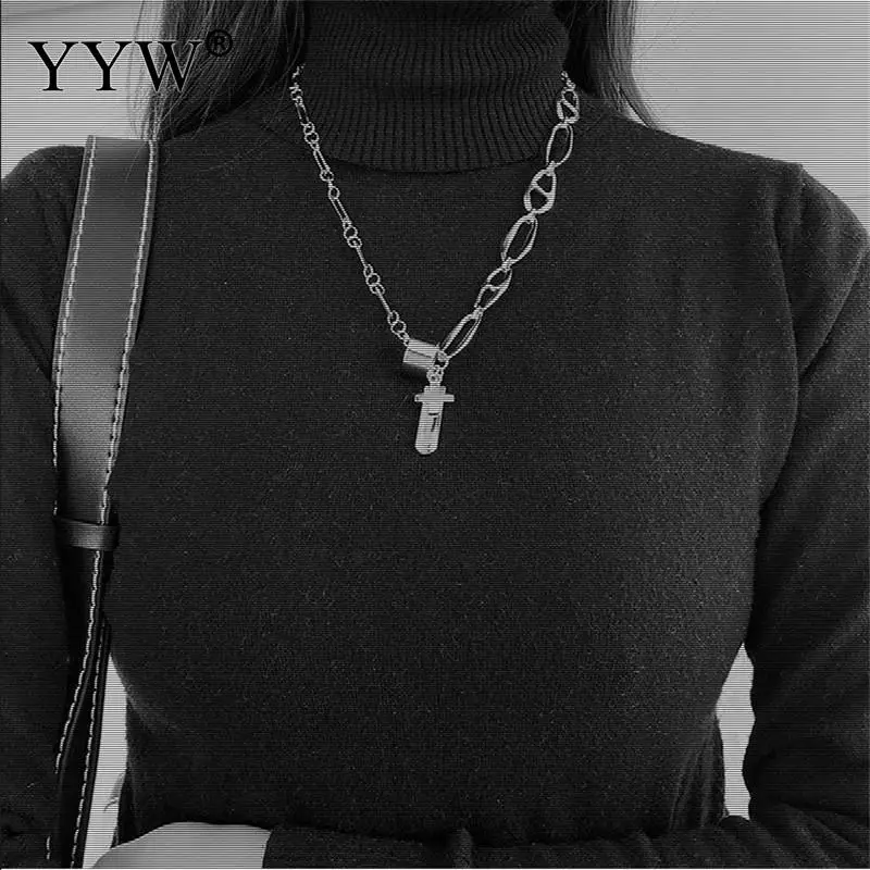 Dikke Ketting Ins Hip Hop Kruis Hanger Vintage Alle-Match Ketting Voor Vrouwelijke Dagelijkse Slijtage Of Bijpassende Lengte ca. 53 Cm Dikke Ketting Ins Hip Hop Kruis Hanger Vintage Alle-Match Ketting Voor Vrouwelijke Dagelijkse Slijtage Of Bijpassende Lengte ca. 53 Cm