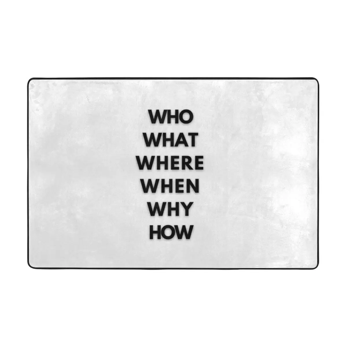 

Who What Where When Why How Doormat Carpet Mat Rug Polyester Anti-slip Floor Decor Bath Bathroom Kitchen Bedroom 60*90