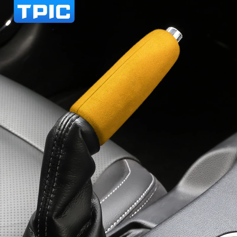 TPIC Alcantara чехол ручного тормоза автомобиля рукав Стикеры для Mustang 2015-2020 внутренняя