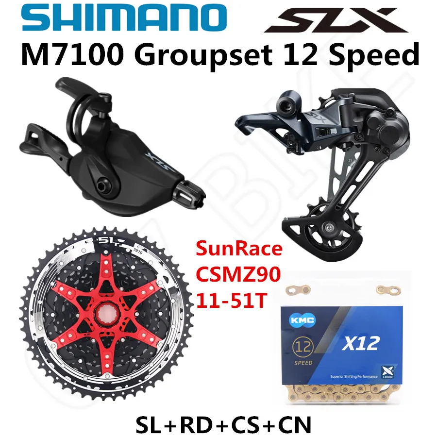 SHIMANO DEORE SLX M7100 комплект горного велосипеда MTB 1x12-Speed 51T SL+ RD+ CSMZ90+ X12 M7100 переключатель заднего хода
