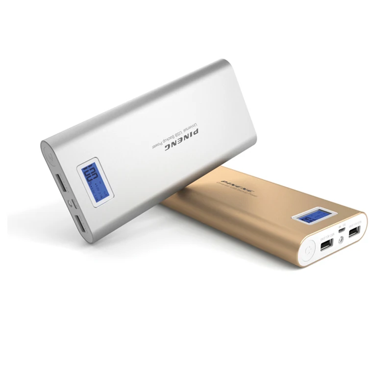 PINENG PN 989 Power Bank 20000mAh Аккумулятор для телефона с двумя USB выходами и ЖК дисплеем LED
