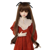 aidolla 13 14 bjd doll wig long curly doll hair high temperature fiber natural color wavy wig doll accessories for girl diy