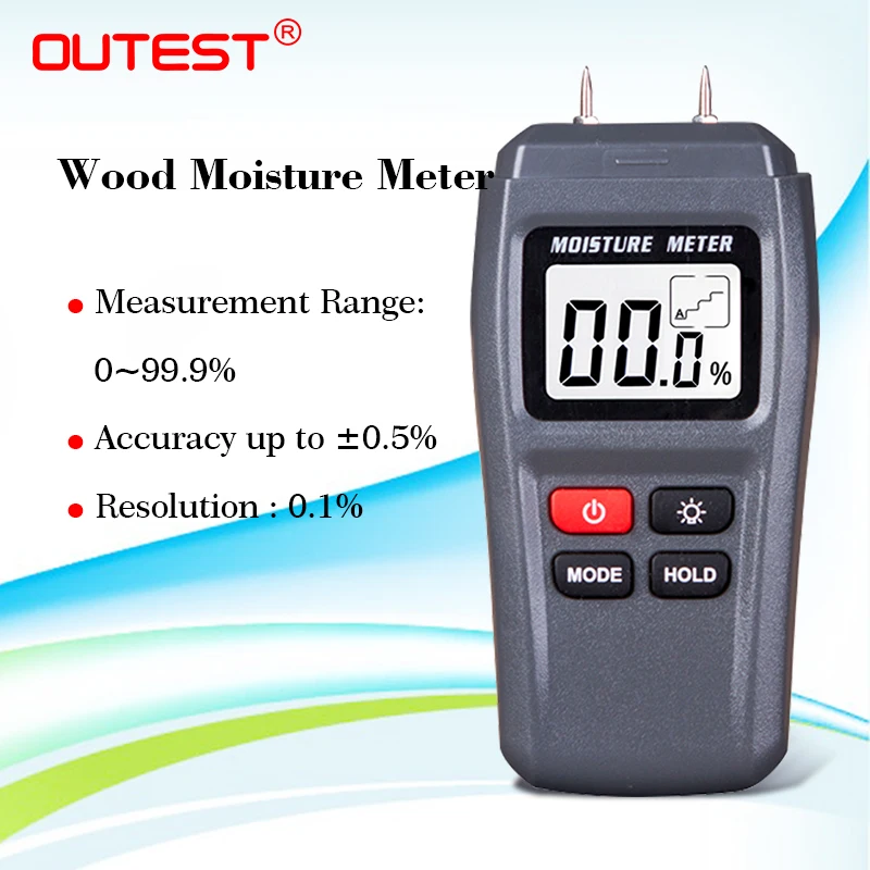 Новейший цифровой измеритель влажности древесины гигрометр 0 ~ 99.9% 1% 99% с