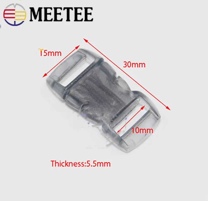 Meetee 50 шт 10 мм пластиковая прозрачная Цвет пряжки DIY регулировки сумка с пряжкой