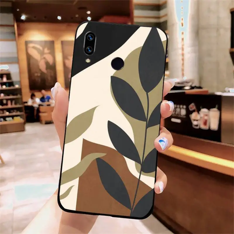 

Art Retro Abstract Geometry leaves Phone Case For Xiaomi Redmi note 7 8 9 t k30 max3 9 s 10 pro lite