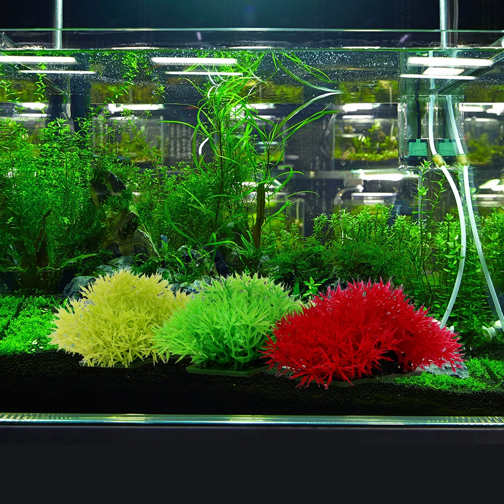 

Aquarium Water Grass Ornament Underwater Landscape Artificial Aquatic Green Yellow Red Water Grass Viewing Fish Tank Decoration
