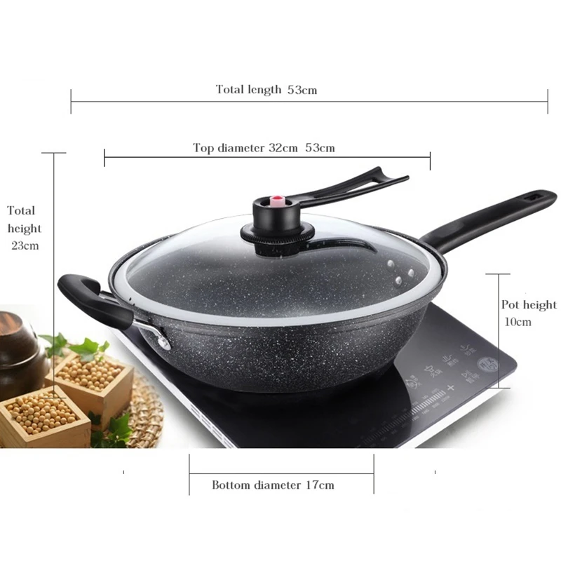 Кастрюля для приготовления пищи с крышкой газовой плиты и индукционной 32