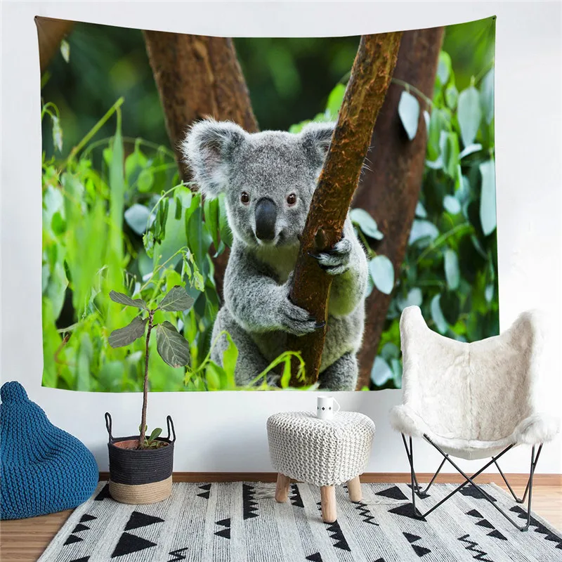 

Декоративный Настенный Гобелен Koala с принтом для гостиной, коврик для йоги, домашний декор, искусство