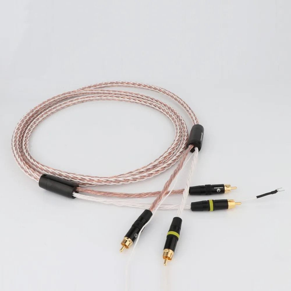 

Высококачественные однокристальные медные 2RCA до 2RCA заземляющие U-образные заземляющие штепсельные аудио-кабели для наушников