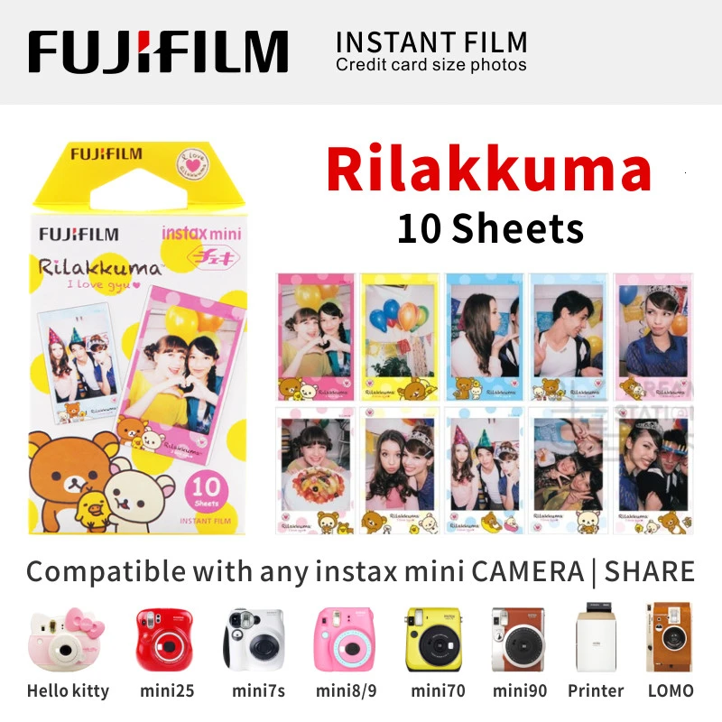 Rilakkuma 10 Sheet ЖК-дисплея с подсветкой FUJIFILM FUJI INSTAX MINI 9 пленка глянцевая фотобумага в 1 пакет для SP1 SP2 70 7cs 8 25 90 50 Lomo - Цвет: Rilakkuma 10 Sheet