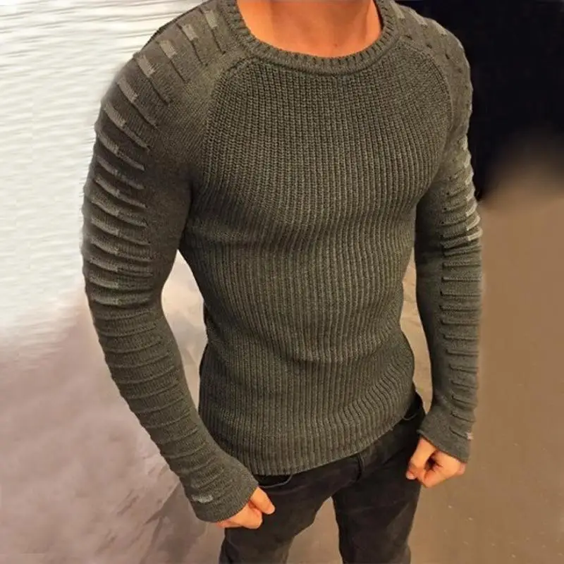 2021 новый модный мужской свитер с длинным рукавом Повседневный пуловер осенний