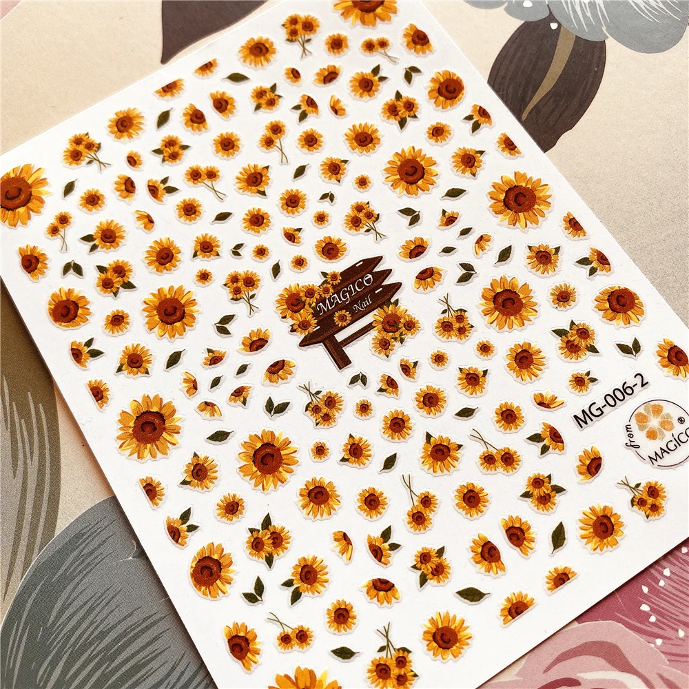 

Sun flower sunflower Daisy Flower series 3D Back glue Nail decal Nail sticker Nail decoration Nail art Nail tool Nail ornament